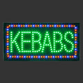 LED sign with 'KEBABS' text on a white background, featuring the brand 'AYD'.