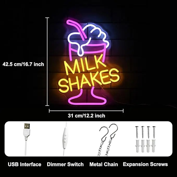 Milkshake Neon Sign