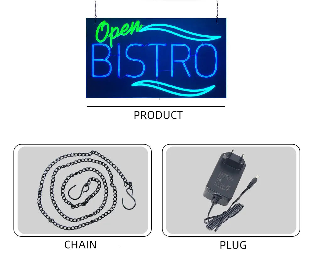 Bistro Open Neon Sign