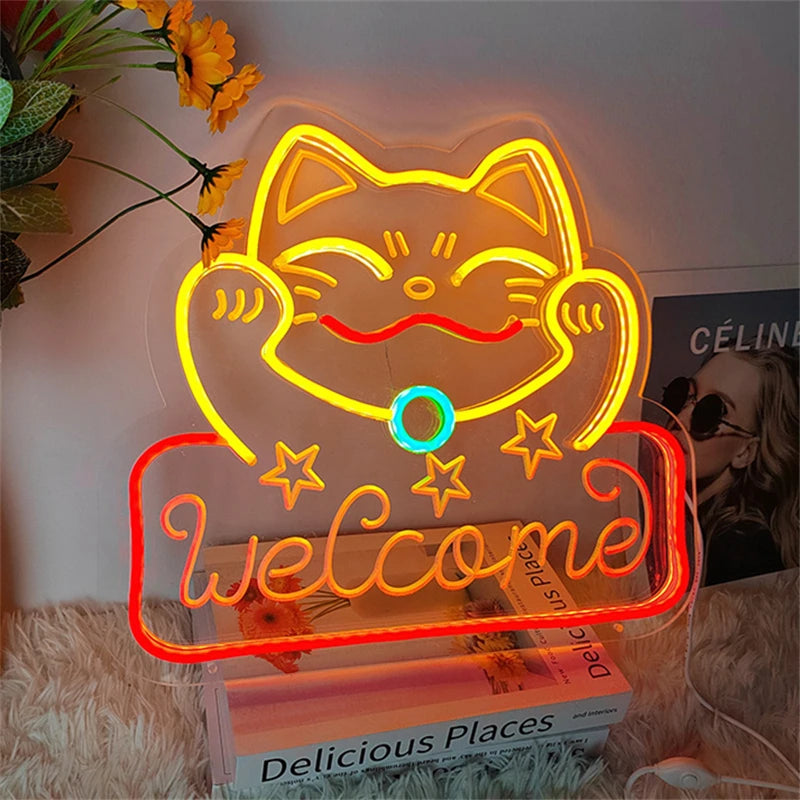 Lucky Cat Neon Sign
