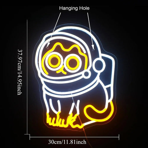 Astronaut Cat Neon Sign