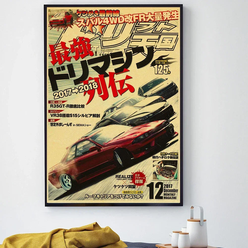 JDM Retrofit Racing Retro 90s Wall Posters