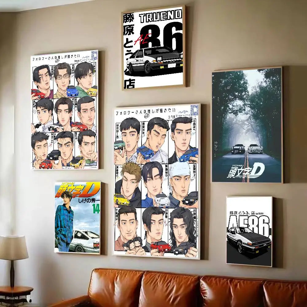 Initial D Anime Characters Wall Posters