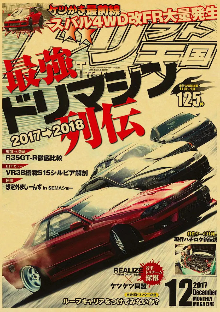 JDM Retrofit Racing Retro 90s Wall Posters
