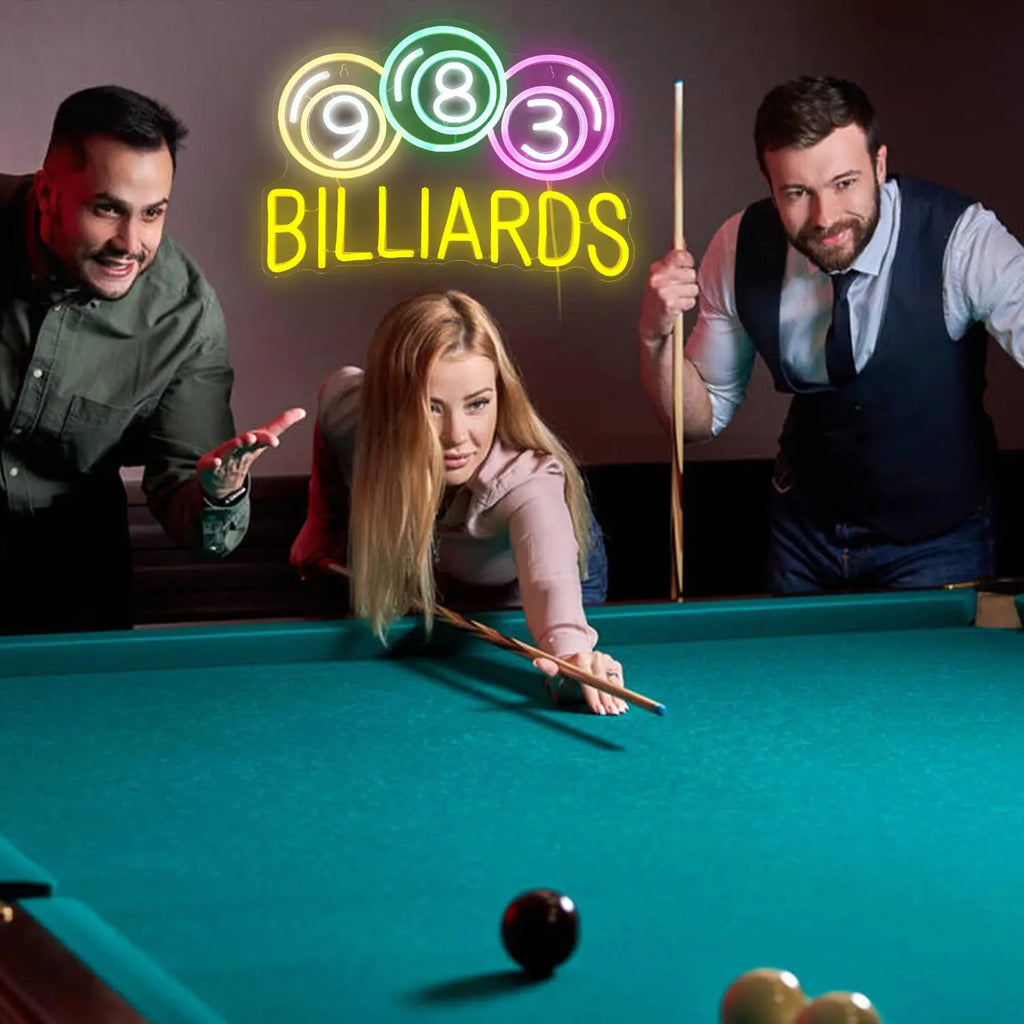 Billiards Neon Sign