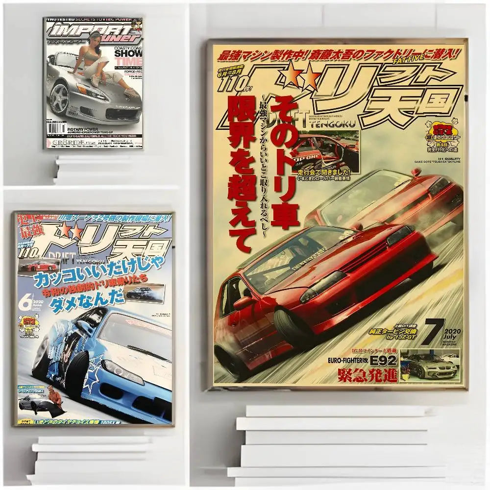 Japanese Y2K Car Wall Poster