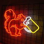 Drinking Squirrel Neon Sign