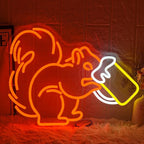 Drinking Squirrel Neon Sign