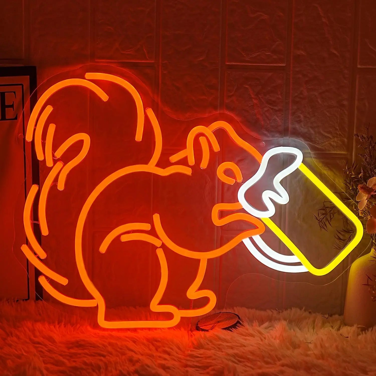 Drinking Squirrel Neon Sign