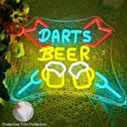 Darts and Beer Neon Sign