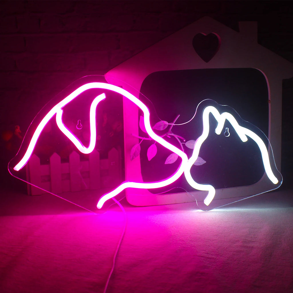 Dog Cat Neon Sign
