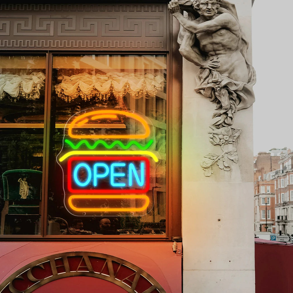 Hamburger Neon Sign