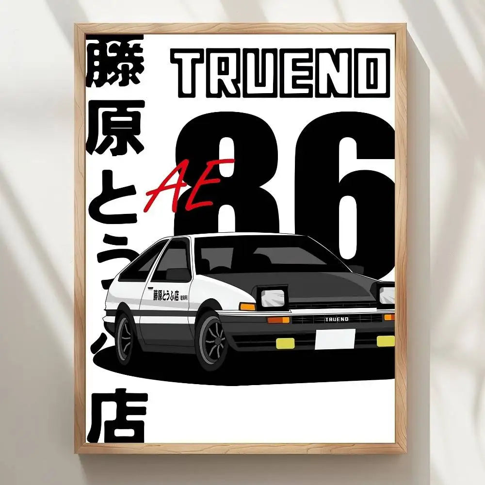 Initial D Anime Characters Wall Posters