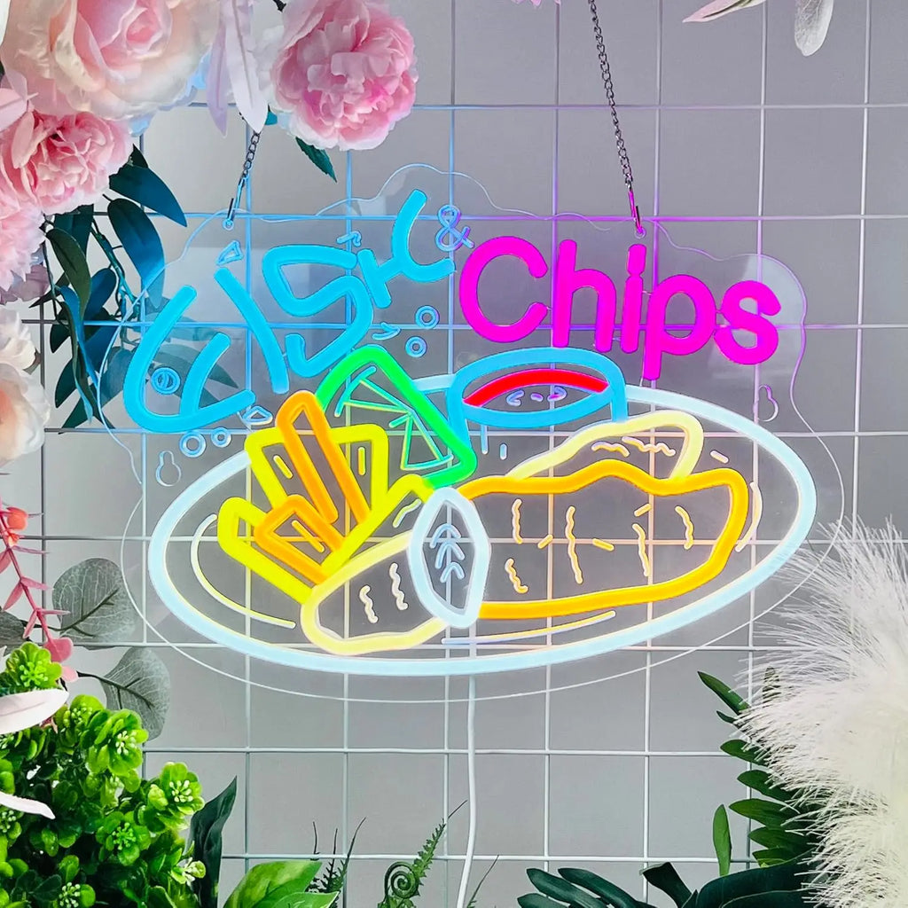 Fish Chips Neon Sign