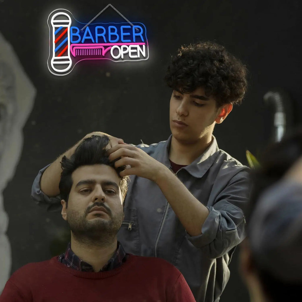 Barber Open Neon Sign