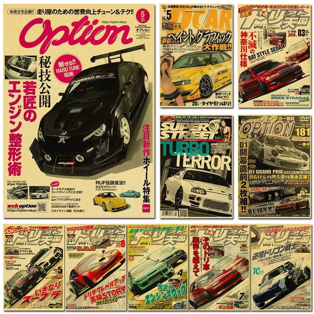 JDM Retrofit Racing Retro 90s Wall Posters