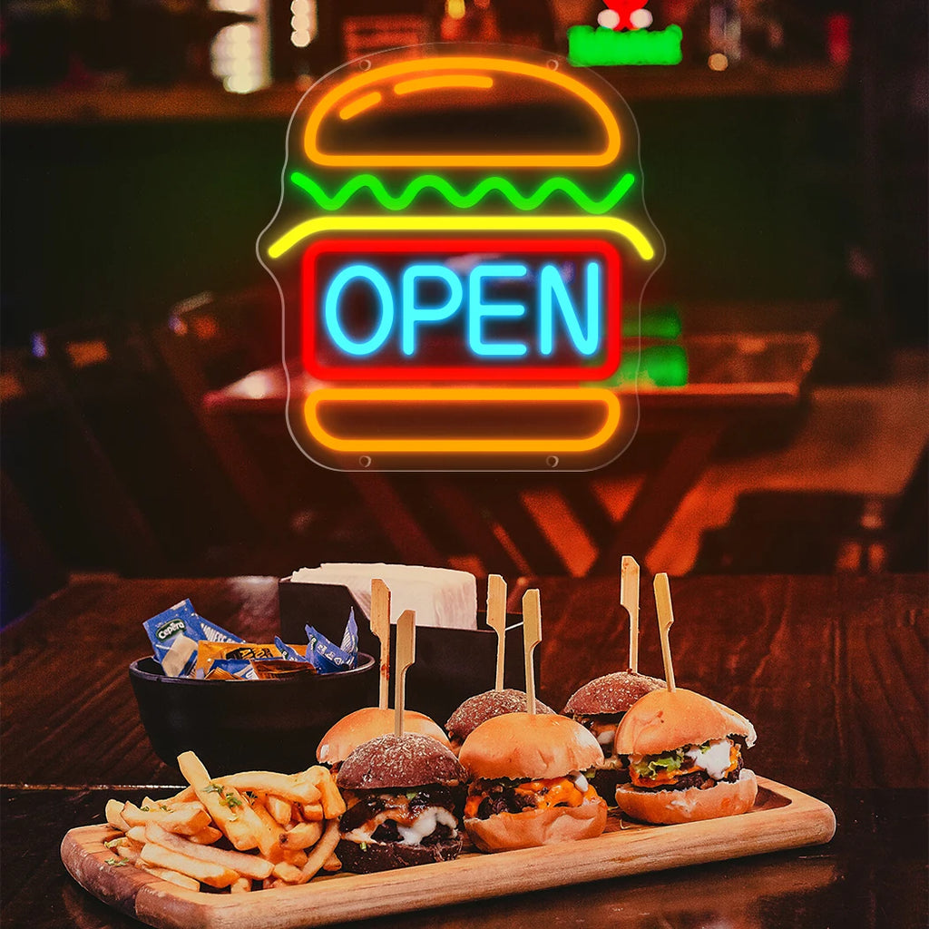 Hamburger Neon Sign