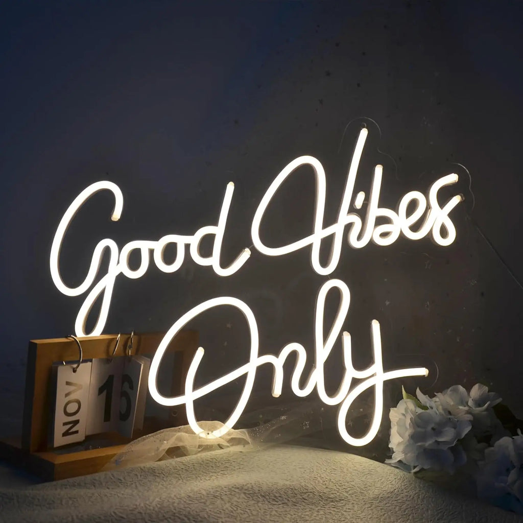 Large Good Vibes Only Neon Sign