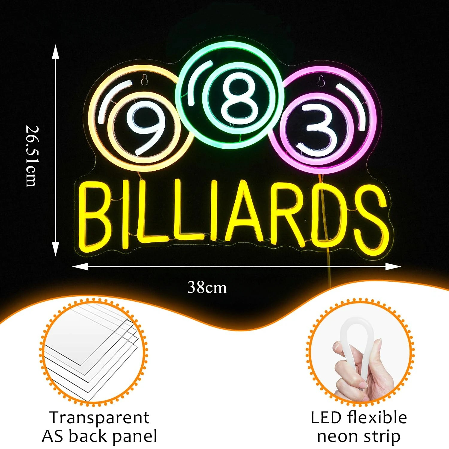 Billiards Neon Sign