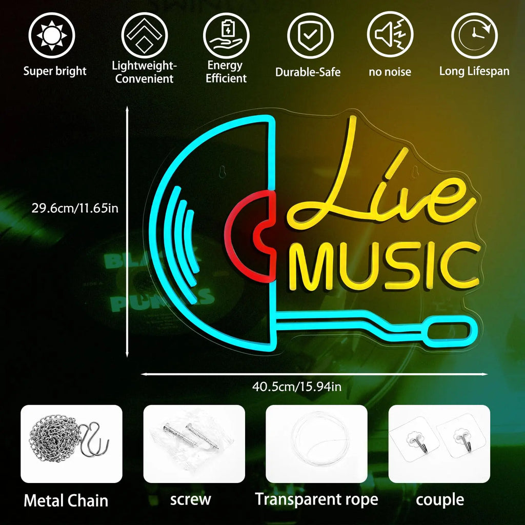 Live Music Neon Sign