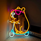 Chill Capy Bara Riding Scooter Neon Sign