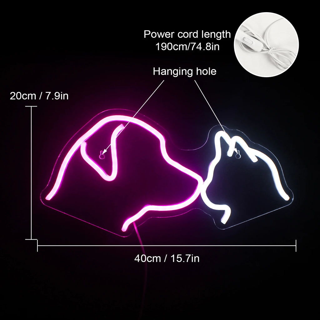 Dog Cat Neon Sign