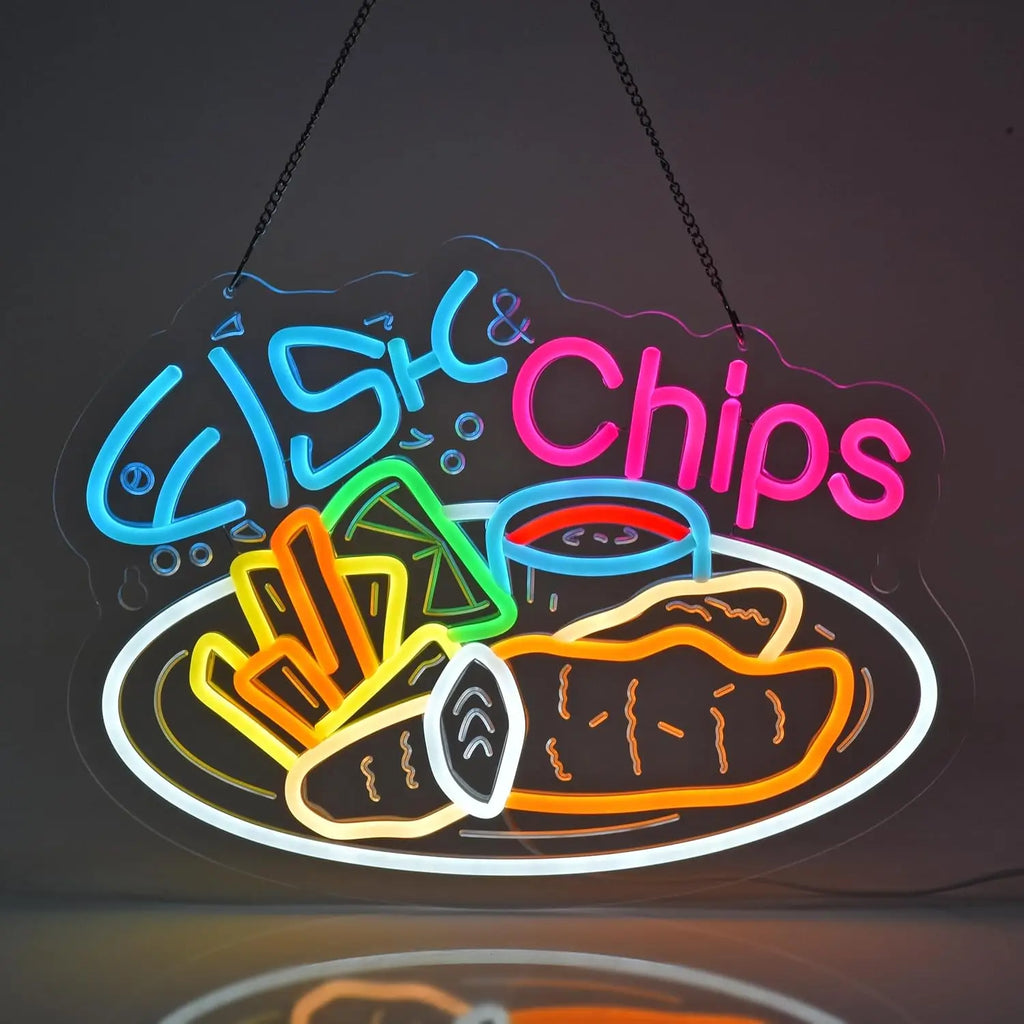 Fish Chips Neon Sign
