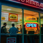 Hamburger Neon Sign