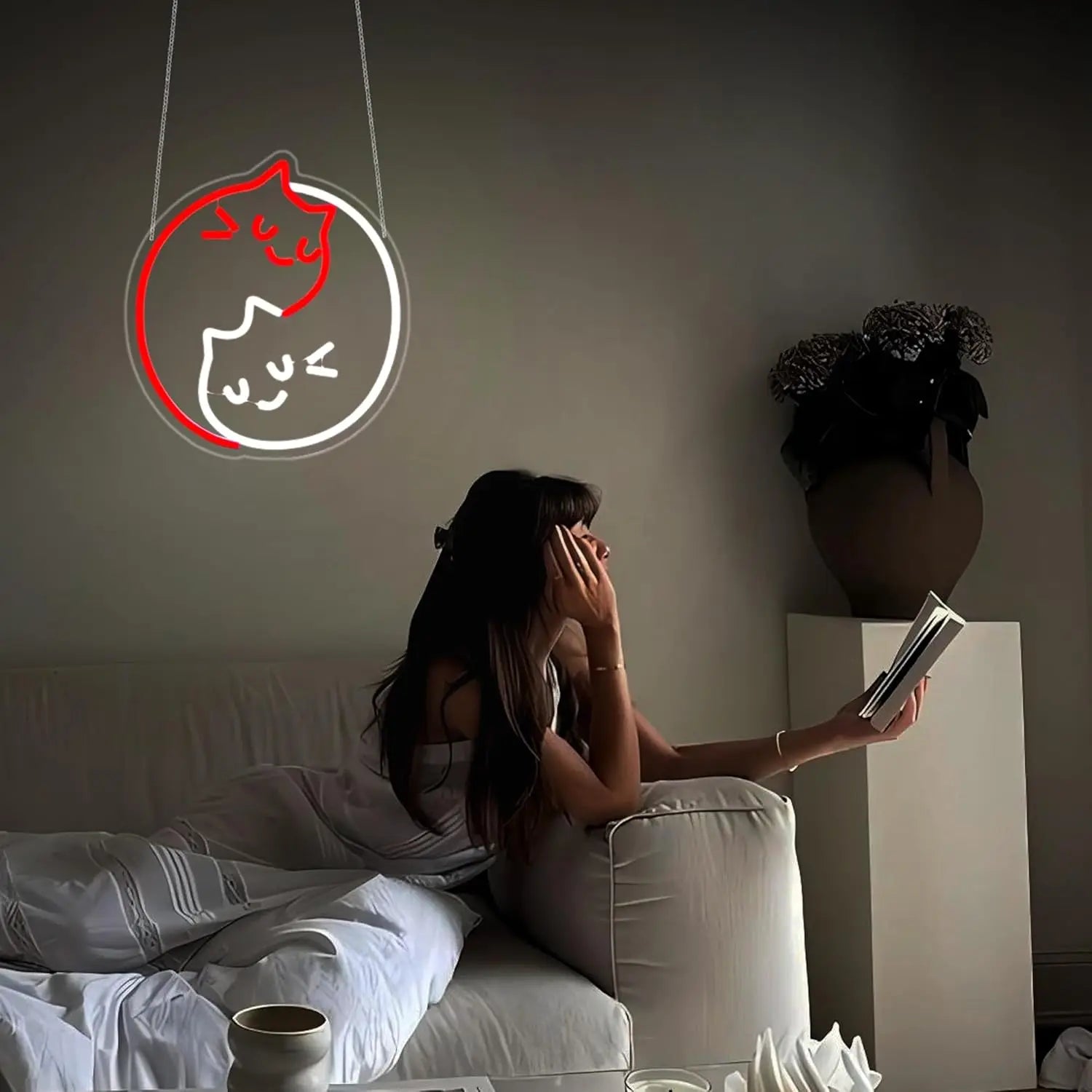 Ying Yang Cat Neon Sign