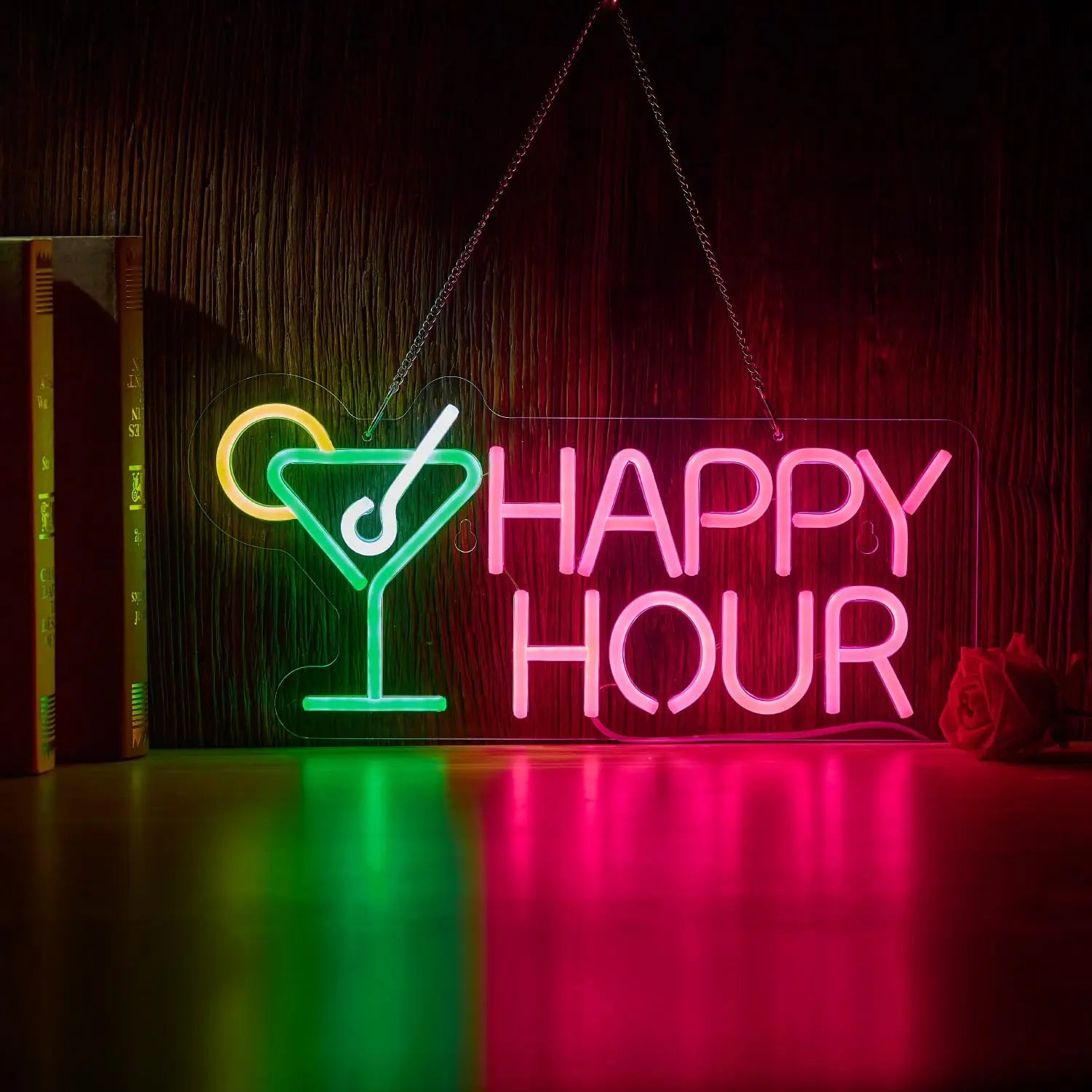 Cocktails Happy Hour Neon Sign