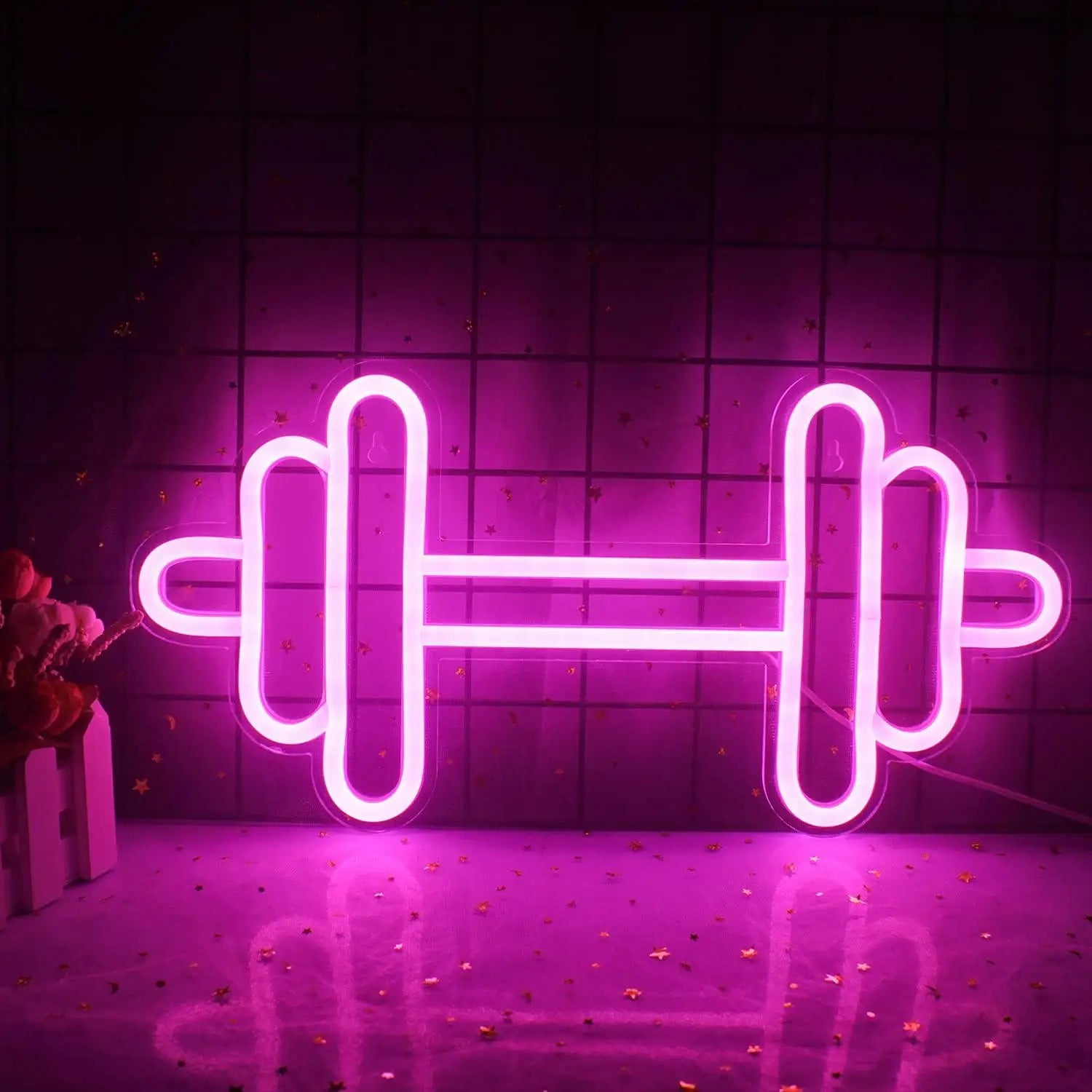 Barbell Open Neon Sign