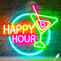 Cocktails Happy Hour Neon Sign