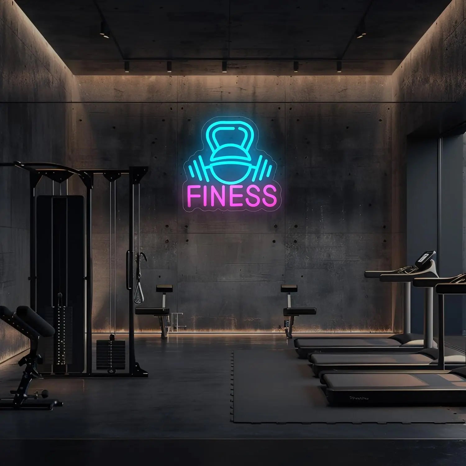 Gym Dumbbell Neon Sign