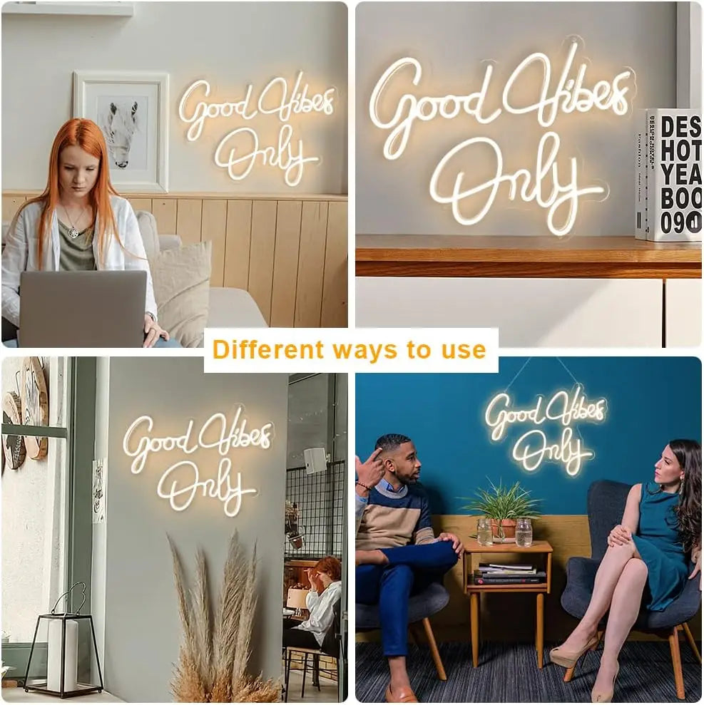 Large Good Vibes Only Neon Sign