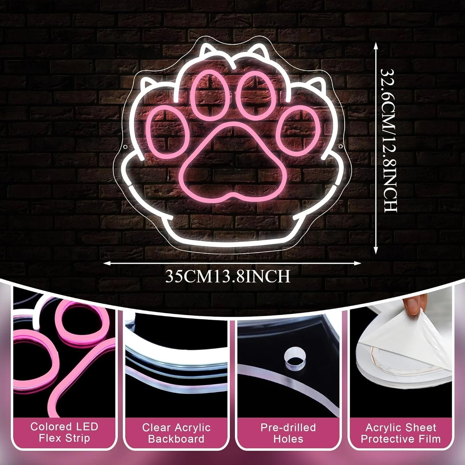 Paw Print Neon Sign