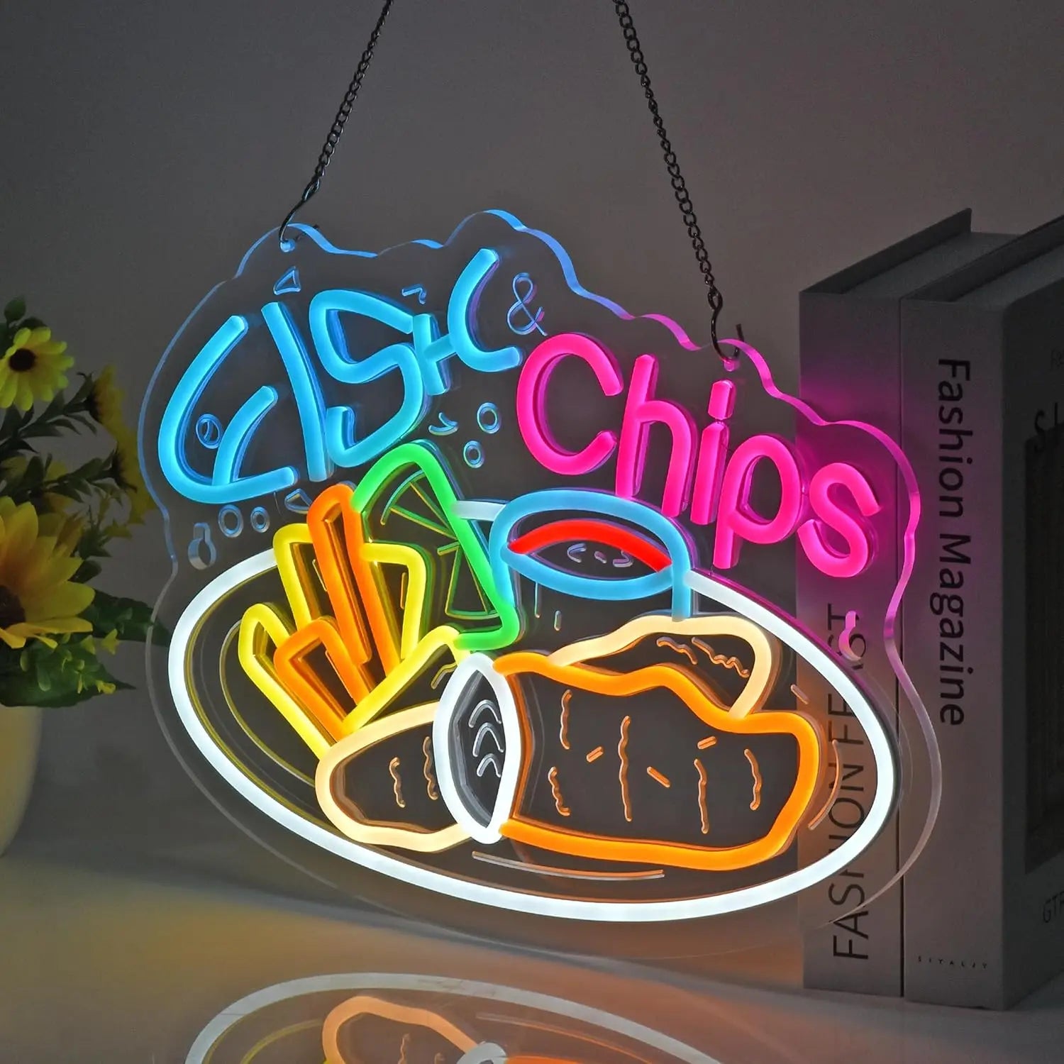Fish Chips Neon Sign