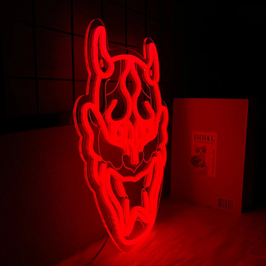 Hannya Mask Neon Sign
