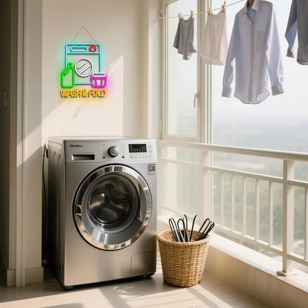 Wash Dry & Fold Neon Sign