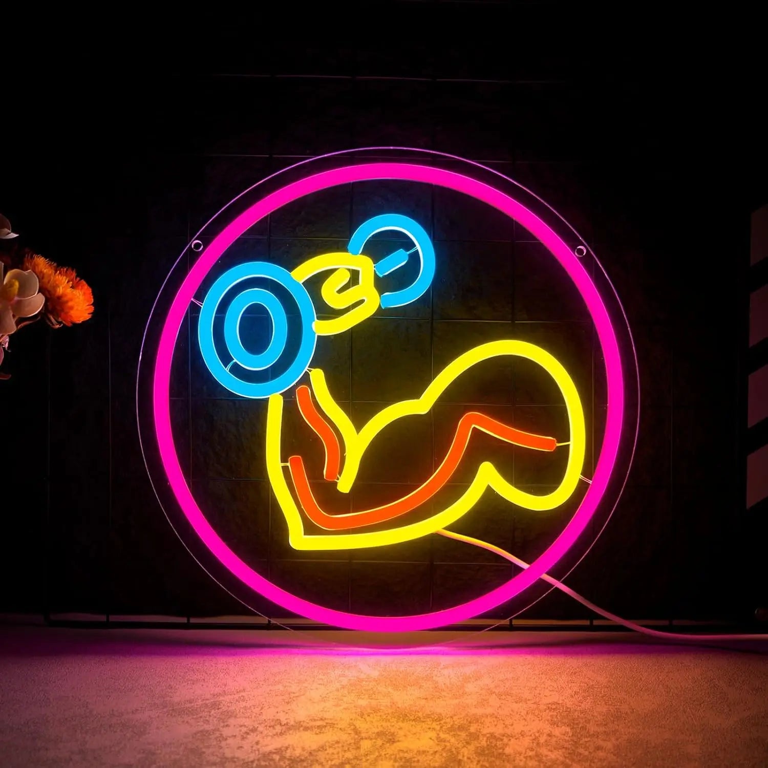 Gym Dumbbell Neon Sign