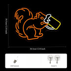 Drinking Squirrel Neon Sign