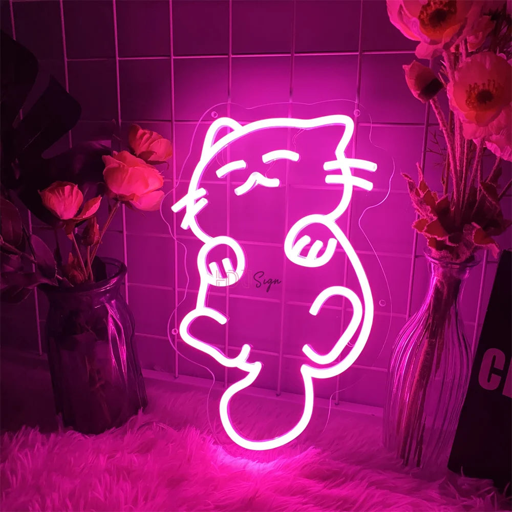 Sleeping Cat Neon Sign