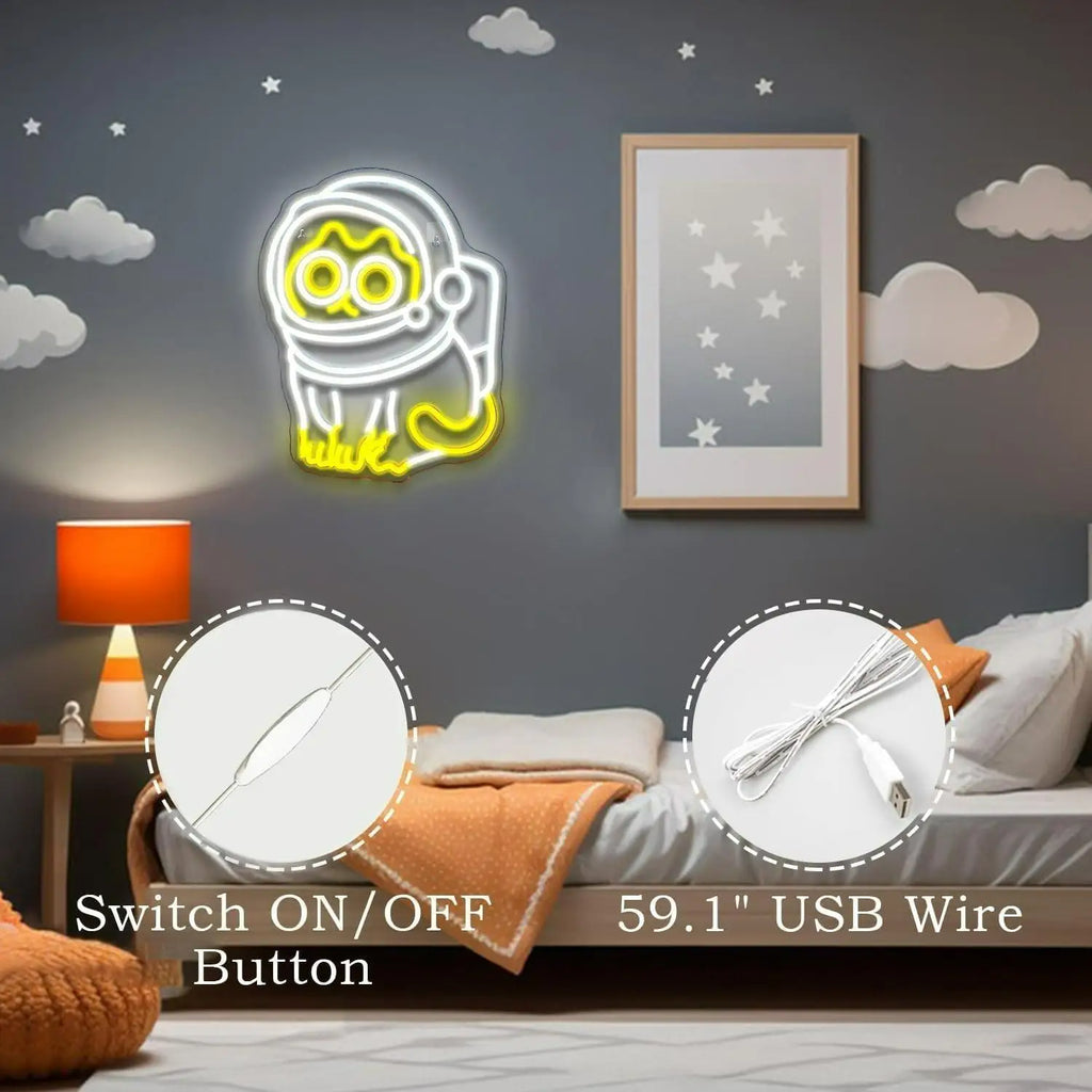 Astronaut Cat Neon Sign