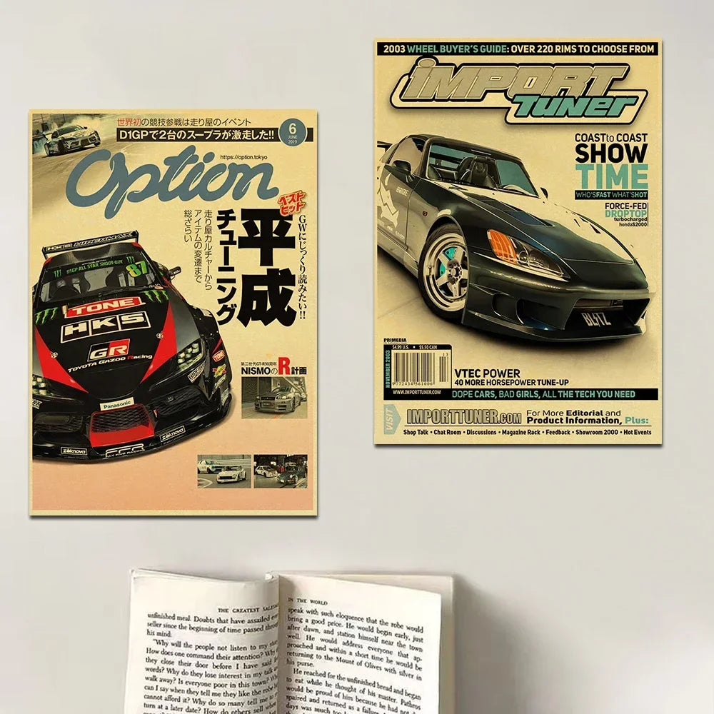 JDM Retrofit Racing Retro 90s Wall Posters