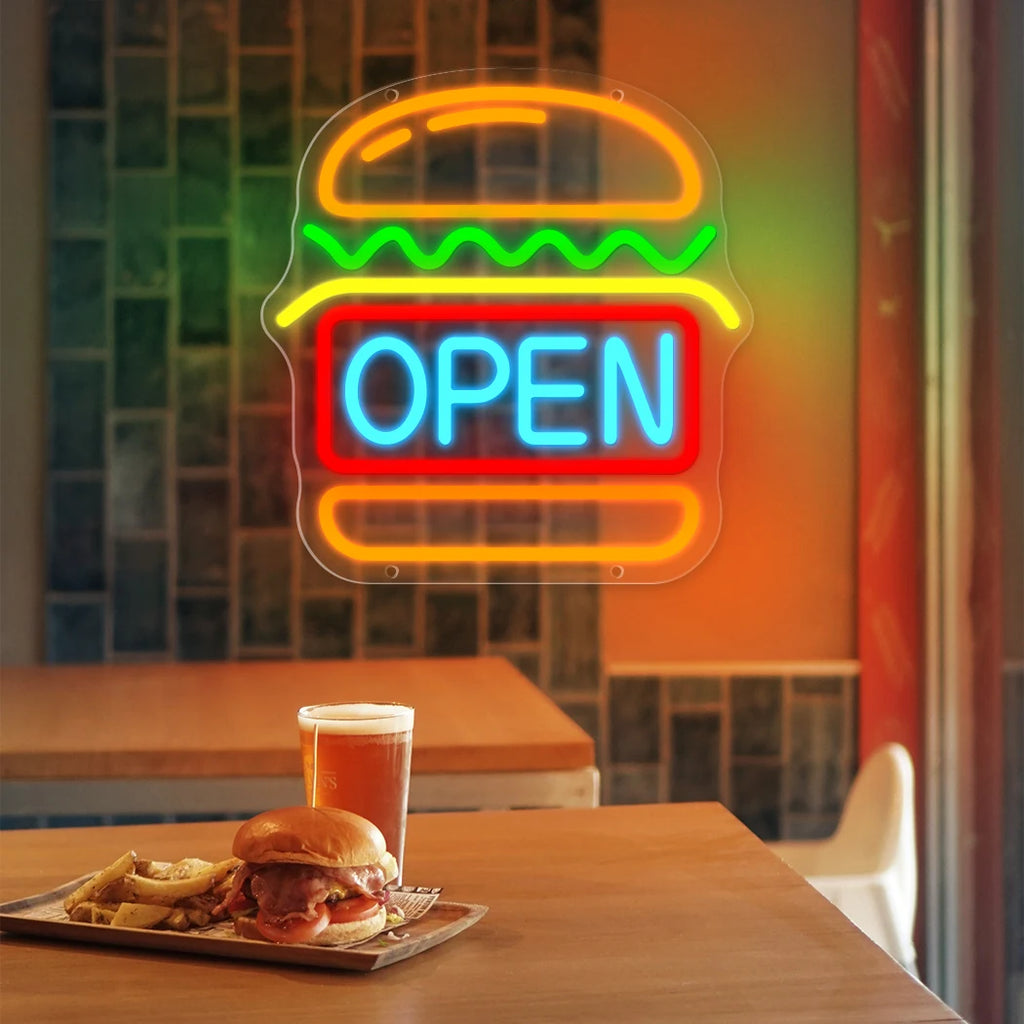 Hamburger Neon Sign