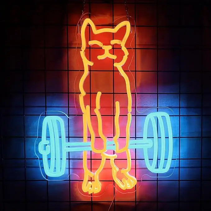 Barbell Open Neon Sign