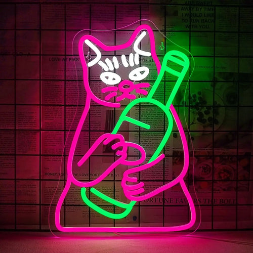 Beer Cat Neon Sign