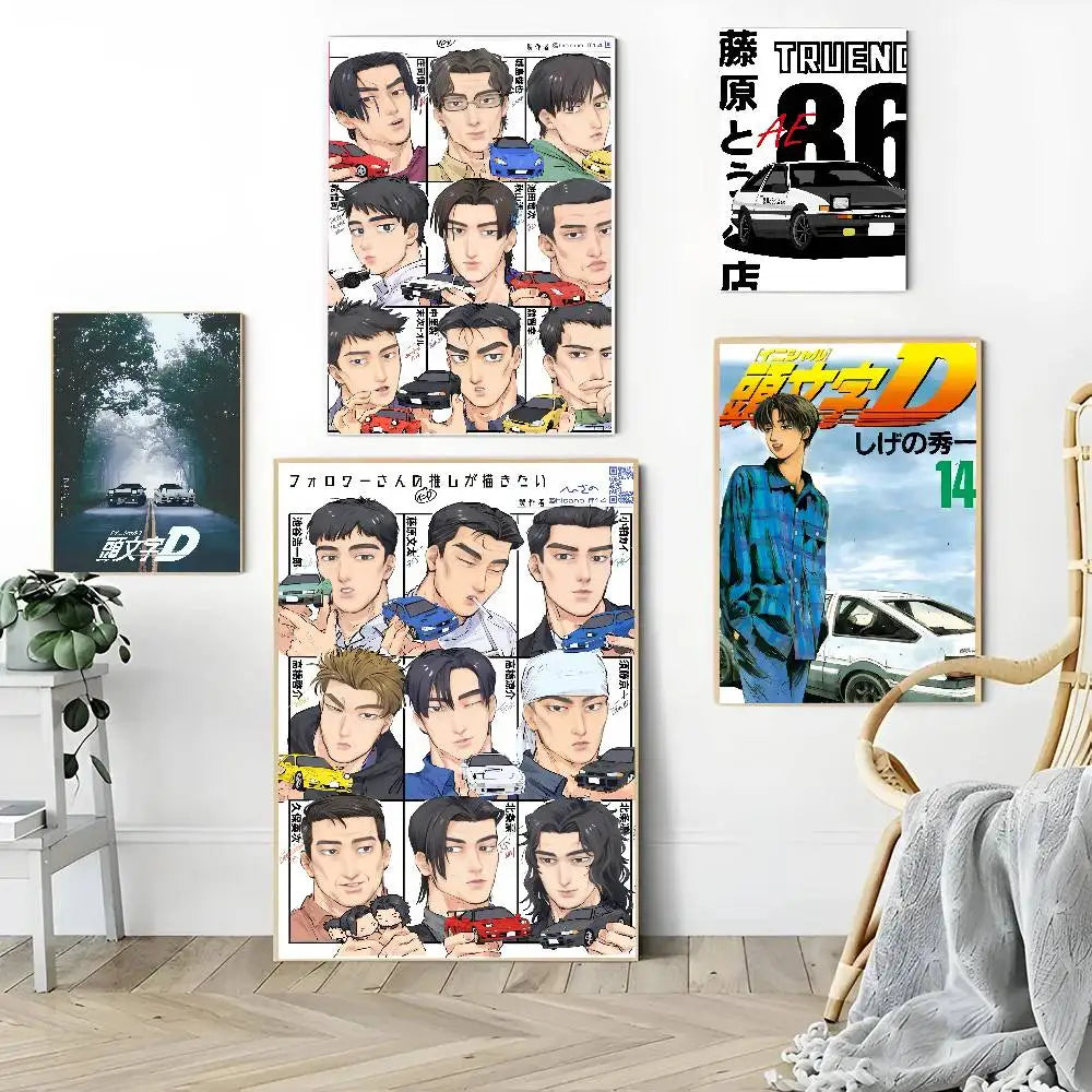 Initial D Anime Characters Wall Posters