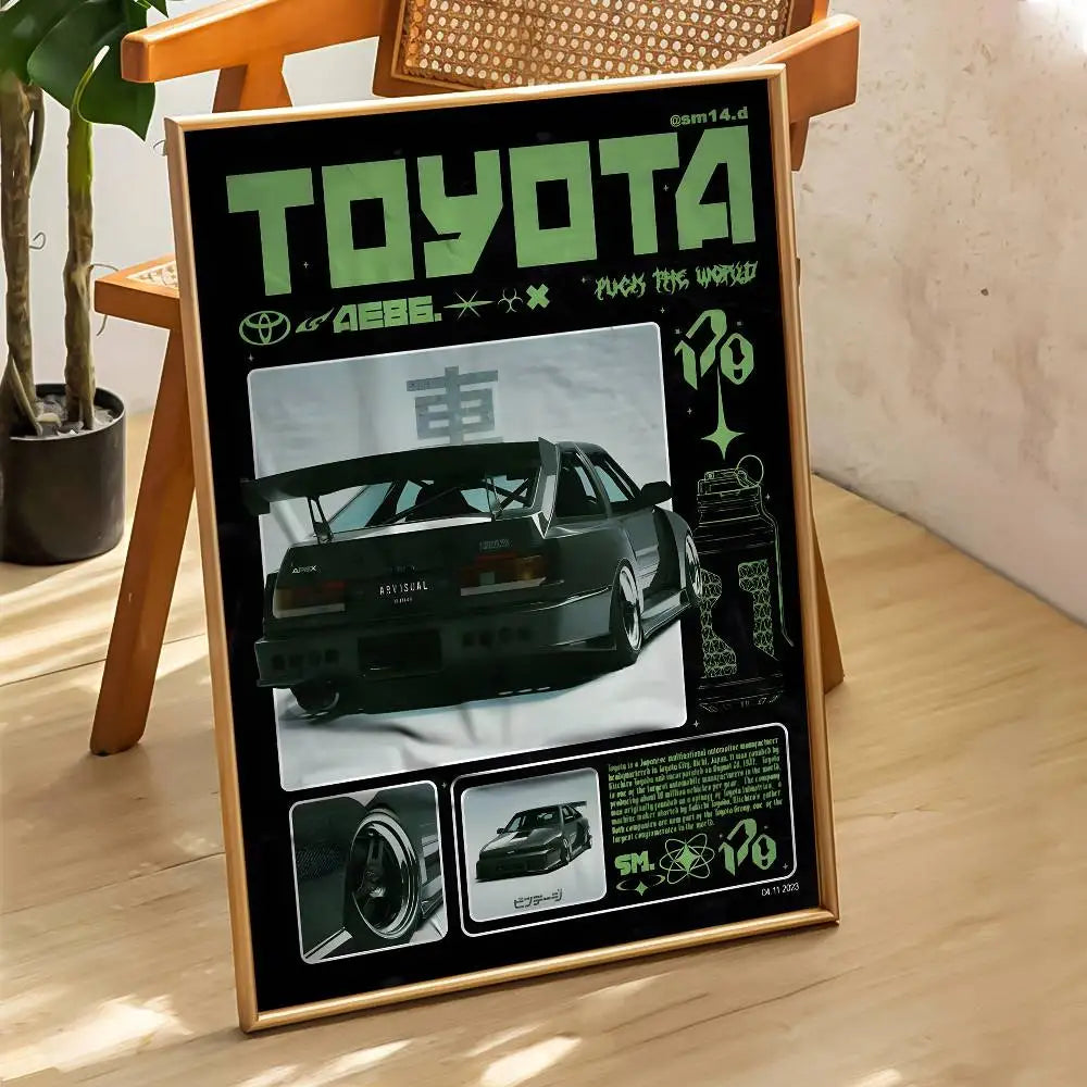 Japanese Y2K Car Wall Poster