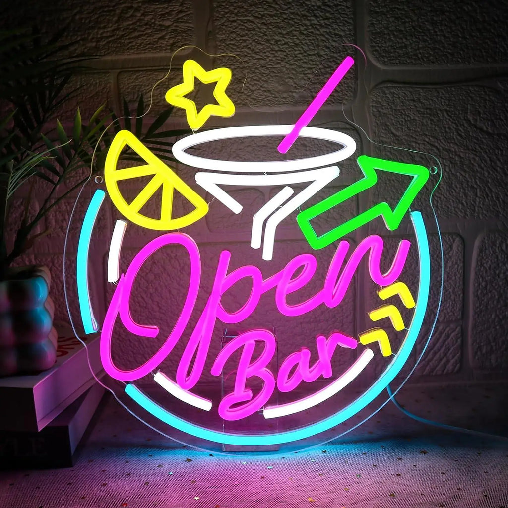 Open Bar Neon Sign