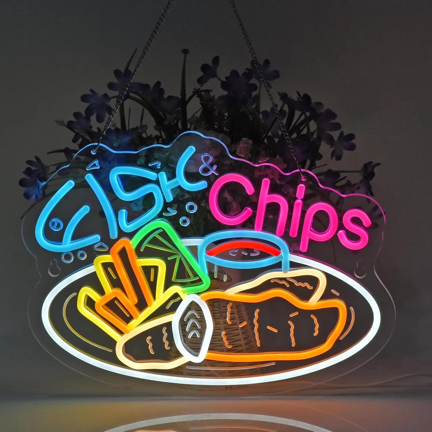 Fish Chips Neon Sign
